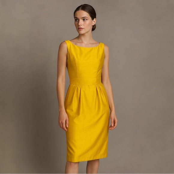 Jenny Yoo Dresses & Skirts - Jenny Yoo Silk Cocktail Dress Size 4 Marigold Yellow Formal Bridesmaid Wedding